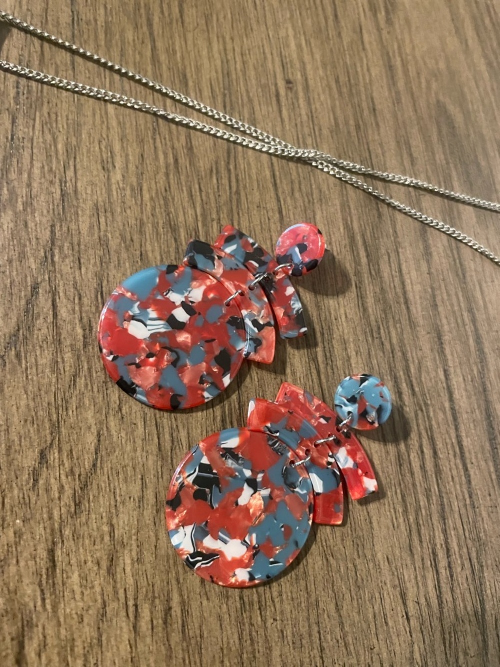 paparazzi Turquoise Blue Oval Necklace with Matching Drop Earrings - Picture 5 of 5